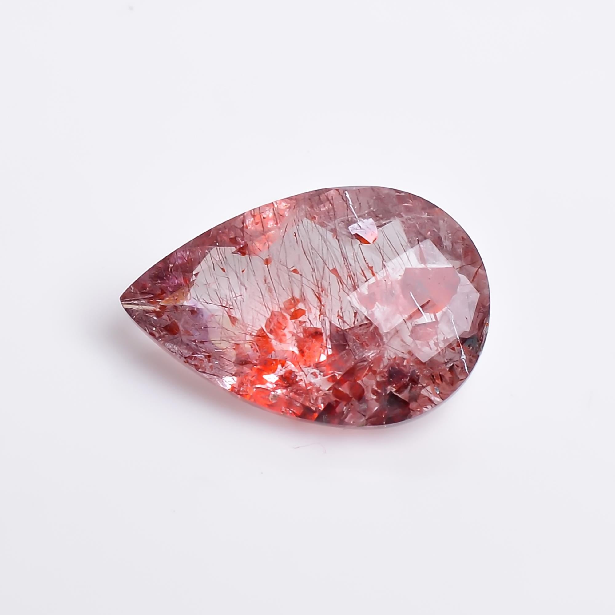 elestial quartz pear shape natural faceted loose gemstone